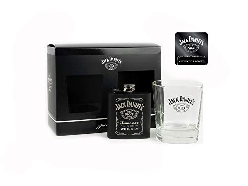 JACK DANIELS Flachmann No. 7, Glas, Trinkbecher & Hipflask, Tumbler & Hip Flask