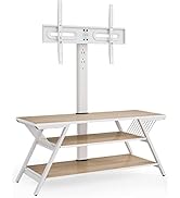 FITUEYES Meuble TV avec Support TV pour Écran 32’’-65’’ en Bois Hauteur Réglable 1098-1314mm Angl...