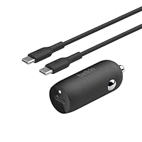 Belkin BoostCharge Caricabatteria da auto rapido da 30 W, design compatto con porta USB-C PD,...