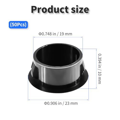 FOCMKEAS 50 Pcs Hole Knockout Plugs, OD 3/4"(19mm), Black by FOCMKEAS - Used condition - Image 2