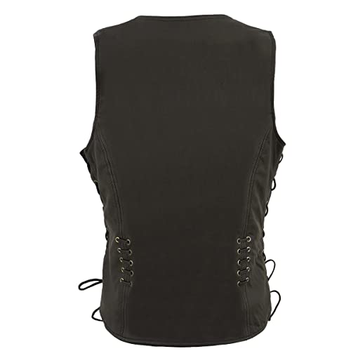 Image of Milwaukee Leather Women's Premium Classic Leather Motorcycle Rider Vest w /Adjustable Side Laces