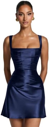 Spaghetti Straps Satin Homecoming Dress for Teens Short Corset Pr...
