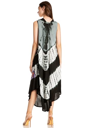 Image of Sakkas Peacock Feather Caftan Dress /Cover Up