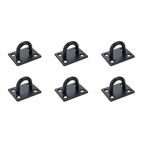 Rannb Deckenhaken, mittelgroß, Edelstahl, schwarz, Wandhalterung, Hakenpolster, Ösenplatte, Haken, 6 Stück Cover