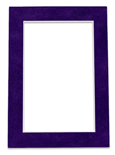 16x20 Mat Bevel Cut for 12x17 Photos - Acid Free Purple Crocus Suede Precut Matboard - For Pictures, Photos, Framing - 4-ply Thickness