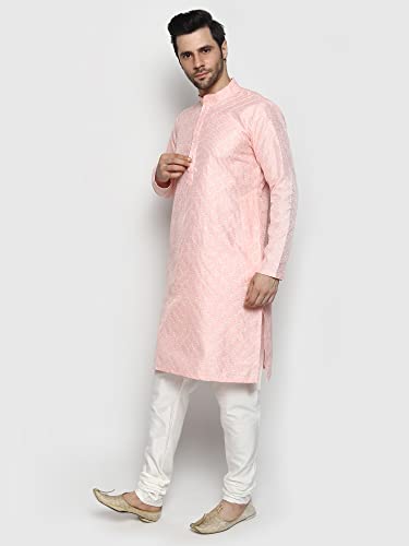 Image of Uri and MacKenzie Embroidery Silk Men's Kurta Pyjama Set