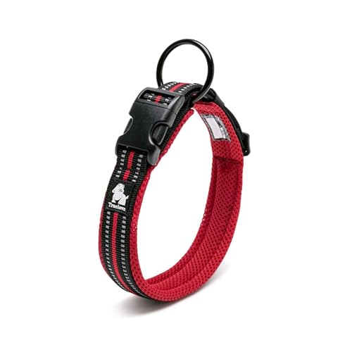 Chai's Choice Dog Collar X Small (Red) | Comfortable & Stylish Pet Collar with Adjustable Strap Soft Padded | No-Choke & Quick Release | 3M Reflective Stripes for Dog...