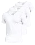 Comfneat Herren 3-Pack Elastische Unterhemden, Weiß, M