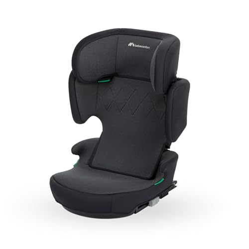 Bebeconfort RoadFix i-Size, Silla de Coche Elevador con Respaldo, 3,5-12 años (100-150 cm), Silla Coche ISOFIX, Silla de Coche Plegable, Ligera (4,4 kg), 14 Posiciones Reposacabezas, Tinted Black
