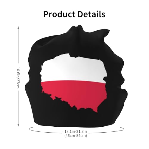Poland Flag and map Children Hip Hop Knitted Hat Kids Elastic Leisure Knit Cap Warm Sleep Beanies Black2