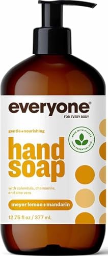 Image of Everyone Liquid Hand Soap, 12.75 Ounce (Pack of 1), Meyer Lemon and Mandarin, made with Essential Oils for Kitchen and Bathroom