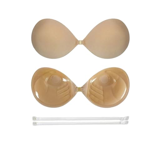 Cache Tetons Femme Soutien Gorge Push Up Adhesif Soutiens-Gorge Autoadhésifs Coque Adhesive sans Bretelles Invisible Soutien-Gorge Bra Rembourré Petit Sein...