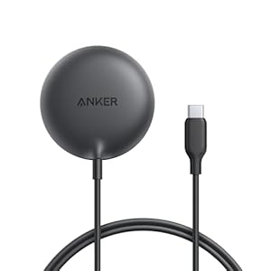 Anker Zolo Magnetic Wireless Charger, Qi2 Certified 15W MagSafe-Compatible Wireless Charging Pad, for iPhone 16/15/14/13 Series, AirPods, and More (Adapter Not Included) (Black, 1 Pack)