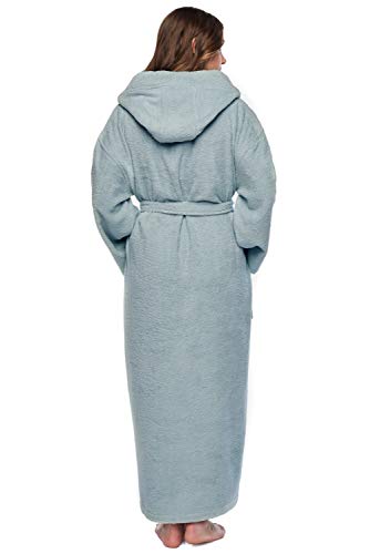 Arus Women's Hooded Classic Bathrobe Turkish Cotton Robe with Full Length Options3
