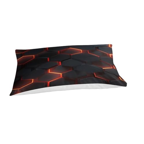 Housse de couette 135x200cm motif hexagonal 3D parure de lit microfibre chic