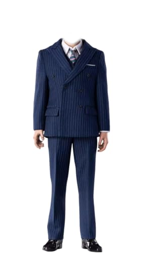1/6 Ratio of Men's Clothing，1/6 Scale Male Figure Sport Suit， Scale Male Clothes ，Set, Striped Set (Blue)