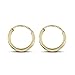 Price comparison product image Amberta Allure Women 9 Ct Yellow Gold Endless Hoop Earrings: Width 2 mm Length 10 mm