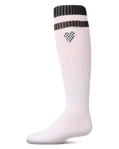 MeMoi Girls Ribbed Varsity Stripe Checkered Heart Cotton