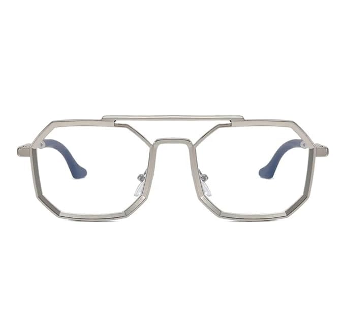 VALWICK Unisex Blue Cut Hexagonal Square shape Frame Eyeglasses | Blue Ray Cut-image-32