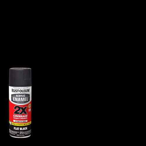 Image of Rust-Oleum 271918-6PK Acrylic Enamel 2X Spray Paint, 12 oz, Flat Black, (Pack of 6)