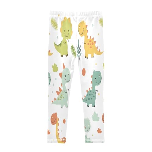 Bolaz Toddler Girls Leggings Printed Yoga Pants Leggings Green Yellow Dinosuar for Kids2
