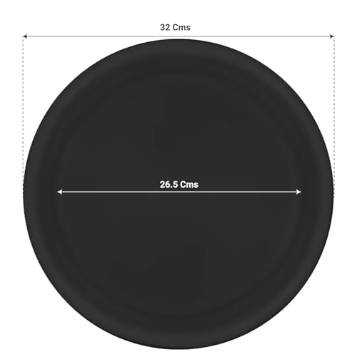 Image of SIGNY Round Bottom Tray(Plate /Saucer) Suitable for 16 Inch Round Plastic Pot - Black - Set of 3 | Heavy Duty Highly Durable Plant Saucer for Indoor Home Decor & Outdoor Balcony Garden (3, 10.4 Black)