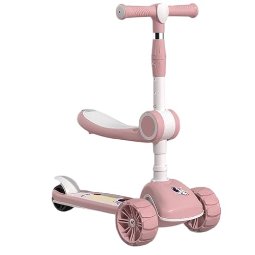 Patinete infantil para niños a partir de 2 años – Asiento ajustable 2 en 1, antideslizante, con música, freno trasero para patinetes eléctricos para niños | Para niñas de 3 a 12 años, equitación