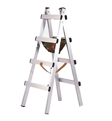 Escalera Plegable Escalera Cocina Escalera Plegable De Aluminio De 4 Escalones con Bolsa De Herramientas La Escalera De Extensión Es Adecuada para El Hogar, La Oficina Y El Garaje Escalera Multiusos