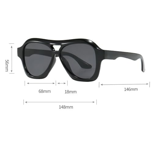 Fashion Oversized Double Bridges Pilot Sunglasses Women Retro Blue Green Shades UV400 Men Trending Punk Sun Glasses ﻿4