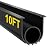 Garage Door Bottom Seals (10 Ft, Black) for Threshold Buffering, Universal Weatherproof Sealing Rubber, Seal Stripping Weather Strip, 5/16 Inch T Ends, 3-3/4 Inch Width by RTHIEAI