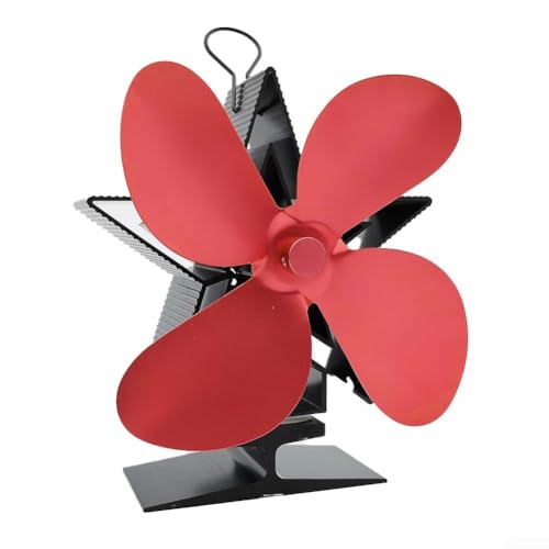 Ventilador de chimenea fácil de instalar, no necesita fuente de alimentación, cuenta con un sistema silencioso y eficiente de 4 cuchillas (rojo) Ventilador de chimenea fácil de instalar, no necesita fuente de alimentación, cuenta con un sistema silencioso y eficiente de 4 cuchillas (rojo)
