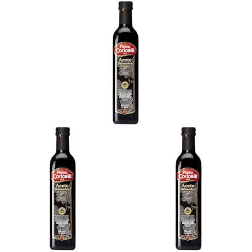 Image of Pietro Coricelli Aceto Balsamico Vinegar di Modena IGP, 16.91 fl oz ℮ 500 ml (Pack of 3)