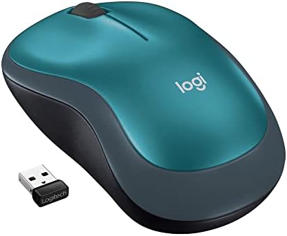 Logitech M185 Wireless Mouse, 2.4GHz with USB Mini Receiver, 12-Month Battery Life, 1000 DPI Optical Tracking, Ambidextrous, Compatible with PC, Mac, Laptop - Blue