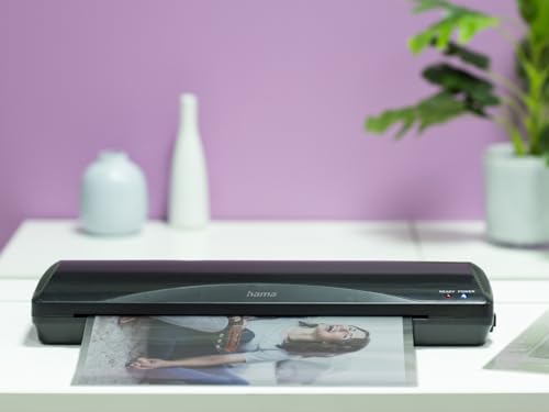 Hama Laminiergerät heiß und kalt mit Laminierfolien A3 (Laminator zum Kaltlaminieren und Heißlaminieren, schnelles Aufheizen, zuhause, Homeoffice, Büro, Schule, Anti-Blockier-Taste, 80 bis 125 mic)