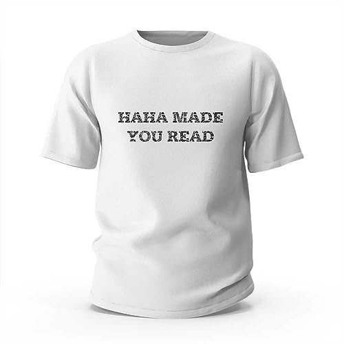 STUDE T-shirt da uomo con grafica divertente Haha Made You Read t-shirt novità magliette da uomo sarcastiche magliette da donna, Colore, M