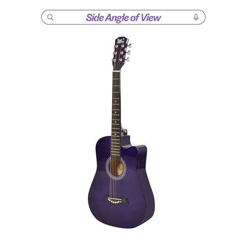 Image of BLUEBERRY, B-38C Acoustic Guitar Kit with Bag, Strap, One Pack Strings And 2 Picks - 38 Inch (Purple)