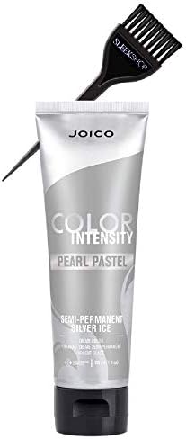 COLOR INTENSITY Semi-Permanent Creme Hair Color (w/Sleek Applicator Tint-Brush) Cream Haircolor Dye, NO DEVELOPER REQUIRED! (Silver Ice - Pastel Shades)