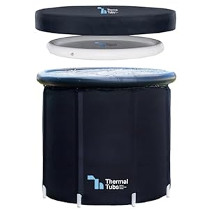 Thermal Tubs IJsbad, Zitbad voor volwassenen, Opblaasbaar bad, Opvouwbaar bad, Zitbad, IJsbad, Compleet Starterspakket inclusief E-Book, Afdekhoezen, XL