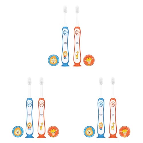 Image of Chicco Toothbrush Set Blue + Orange 3Y-8Y (Pack of 3)