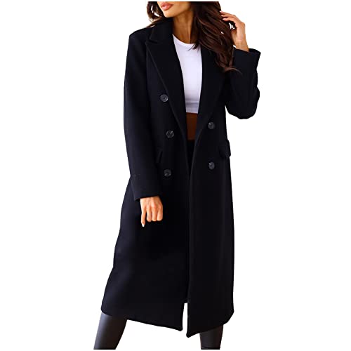 Amazon.com: HGps8w Women's Basic Double Breasted Pea Coat Classic