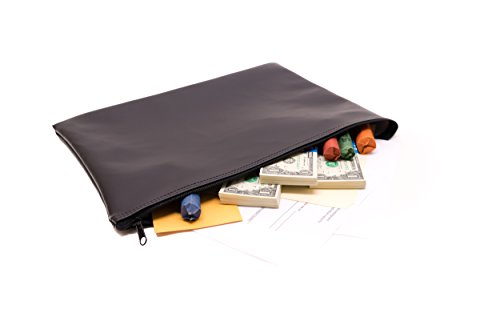 Carousel Checks Inc. Zipper Bank Deposit Bag, 12 by 16 Inches, Black, Pack of 1