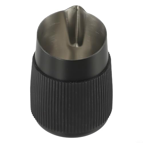 Entgoinggo Brocca per schiumalatte in acciaio inox, senza maniglie, 420 ml, con isolamento in silicone, bocca smussata per cuocere a vapore il latte e il latte