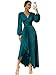 Stanjiehu Satin Plus Size Wedding Guest Dress Dusty Sage Long Sleeve Pleated A Line High Low Midi 2026 Formal Bridesmaid Evening Dress for Women US16
