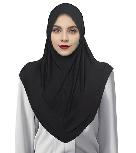 Black Hijab burqa, Muslim Prayer women's plain ready-to-wear hijabs, scarves, Islamic clothes, and abaya, instant turbans