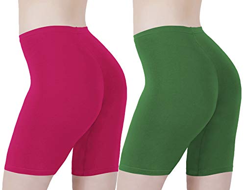 Image of Buy That Trendz Cotton Lycra Tight Fit Stretchable Cycling Shorts Womens | Shorties for Active wear /Exercise /Workout /Yoga /Gym /Cycle /Running Red Grey Combo Pack of 2