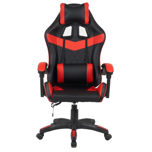 Sedia Gaming Poltrona da Ufficio Direzionale Ruote Girevole Sportiva Racer Direzionale Office Racing Presidenziale Casa Studio Sedia Da Scrivania Uffici Altezza Regolabile (Rosso con Led) - Sedia gaming - Immagine 3
