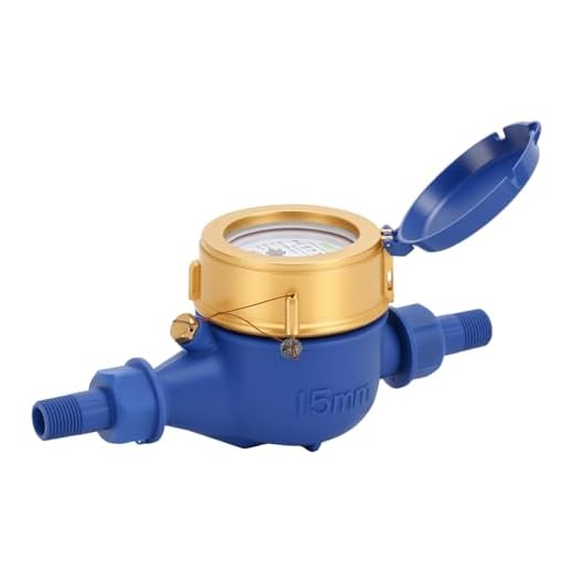Watflow DN15 Water Meter 1/2" NPT, Measuring Cubic Meter, PVC Cold Water Meter (Blue and Gold)