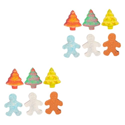 Beavorty 2 Juegos Juego De Bolas De Baño De Burbujas De Hombre De Jengibre Navideño Relajacion Baño Mira Ducha Rica Bomba De Sal De Baño Espumosa Prácticas De Baño 6 Piezas * 2