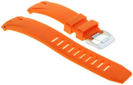 22mm Orange Silicone Rubber Watch Band 