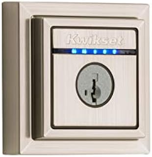Kwikset 99250-206 Kevo Contemporary Touch-to-Open Bluetooth Smart Square Door Lock Deadbolt Featuring SmartKey
